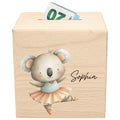 Spardose für Mädchen personalisierte Sparbox aus Holz mit Koala Geldgeschenk für Kinder