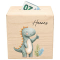Spardose Dino für Jungen personalisierte Sparbox aus Holz Sparschwein für Kinder V2