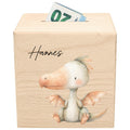 Spardose Dino für Jungen personalisierte Sparbox aus Holz Sparschwein für Kinder V6