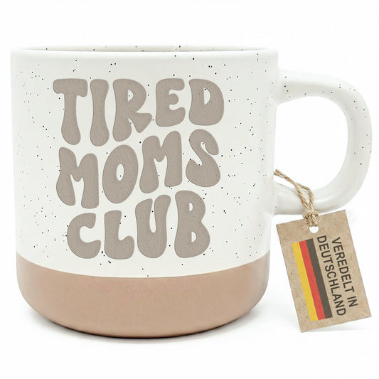 Hot Moms Club Mama Steingut Tasse Muttertagsgeschenk mit Gravur Sohn Tochter Mutter Geschenk zum Muttertag Kaffeebecher Kaffeetasse