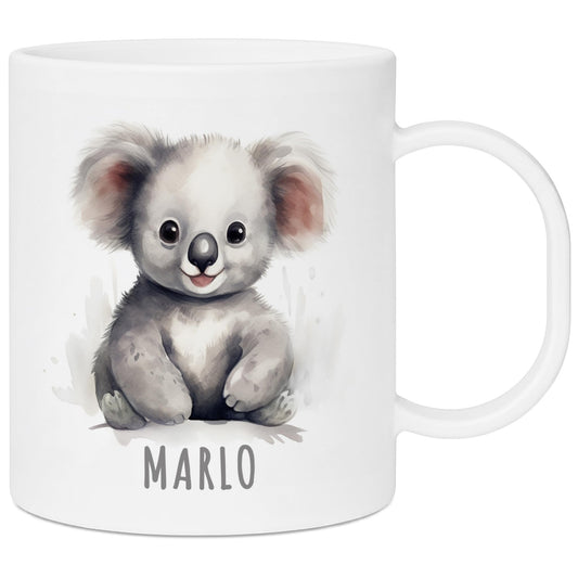 Bruchsichere Kindertasse leichte Kunststoff Tasse mit Henkel für Kindergarten, Koala