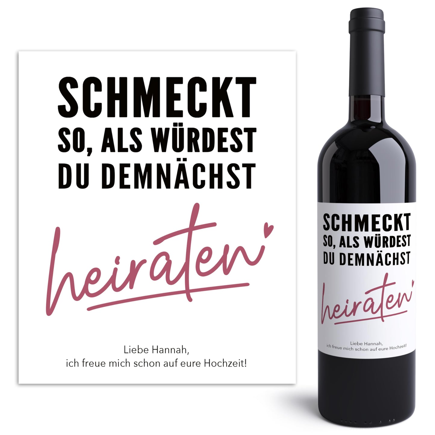 Verlobungsgeschenk Weinetiketten personalisiert Geschenk zur Verlobung Hochzeitsplanung