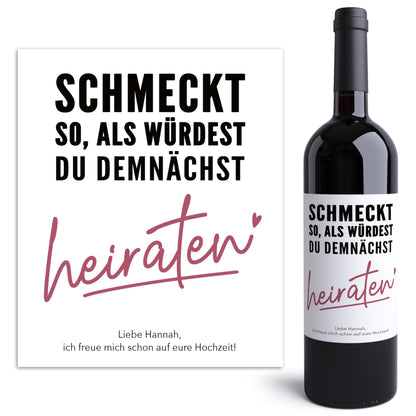 Verlobungsgeschenk Weinetiketten personalisiert Geschenk zur Verlobung Hochzeitsplanung