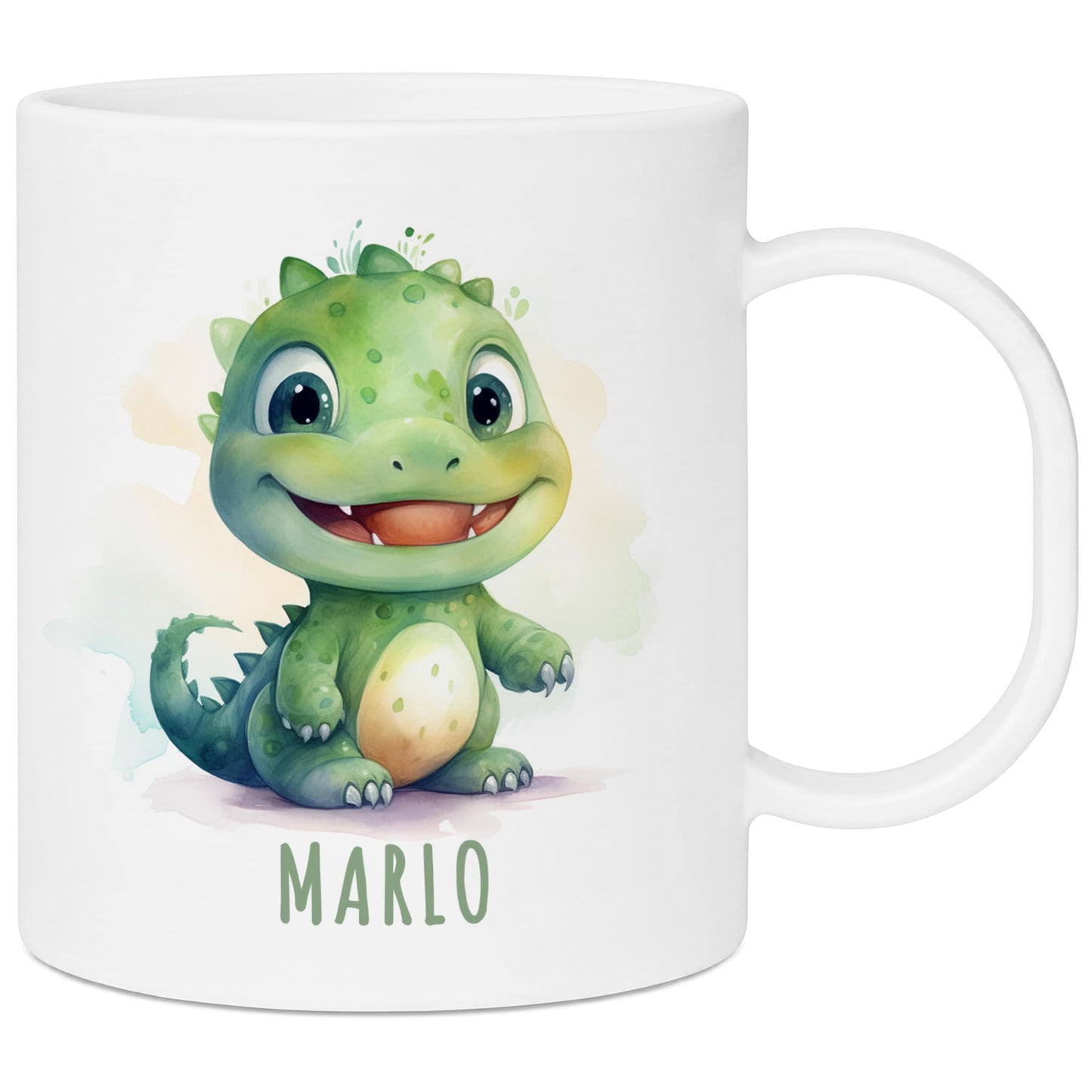 Bruchsichere Kindertasse leichte Kunststoff Tasse mit Henkel für Kindergarten, Dino