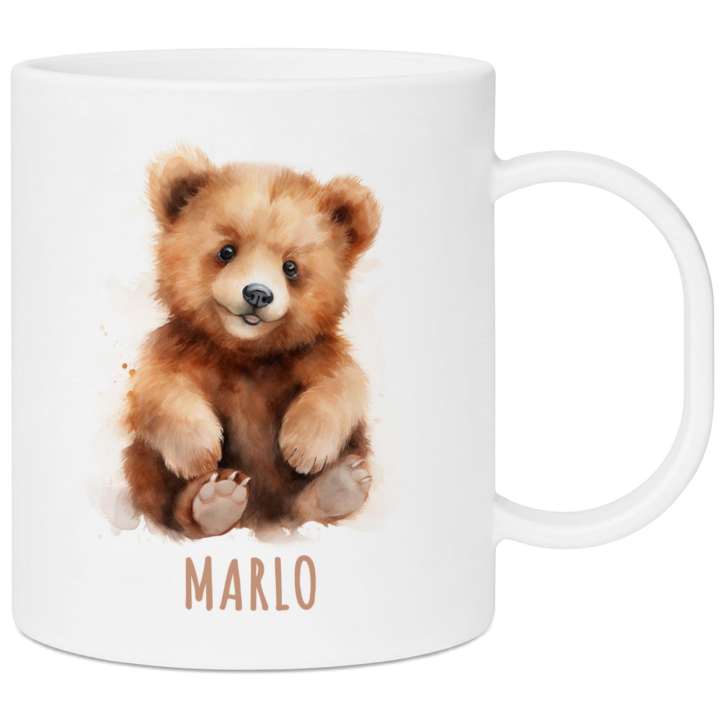 Bruchsichere Kindertasse leichte Kunststoff Tasse mit Henkel für Kindergarten, Bär