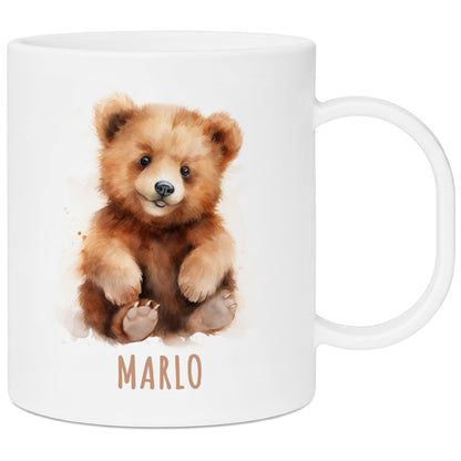 Bruchsichere Kindertasse leichte Kunststoff Tasse mit Henkel für Kindergarten, Bär