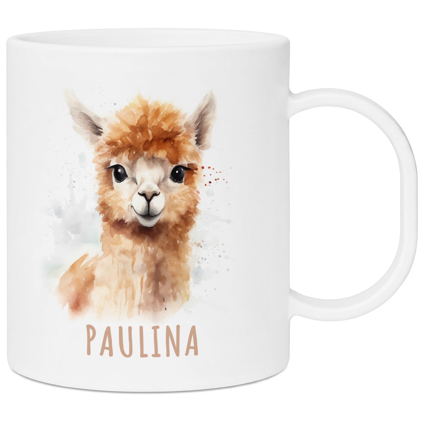 Bruchsichere Kindertasse leichte Kunststoff Tasse mit Henkel für Kindergarten, Alpaka