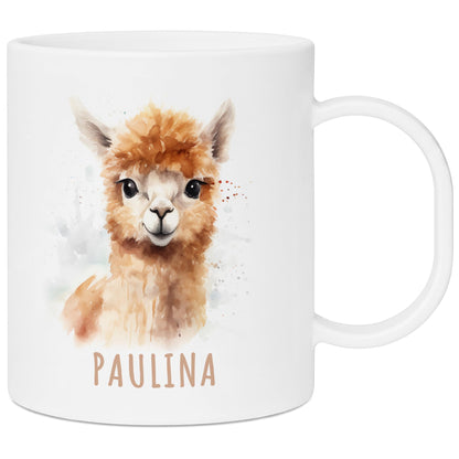 Bruchsichere Kindertasse leichte Kunststoff Tasse mit Henkel für Kindergarten, Alpaka