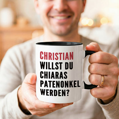DEL MÀ Unique & Personal Keramiktasse für Patenonkel frage Willst du mein Patenonkel werden Keramiktasse 330 ml