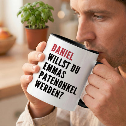 DEL MÀ Unique & Personal Keramiktasse für Patenonkel frage Willst du mein Patenonkel werden Keramiktasse 330 ml