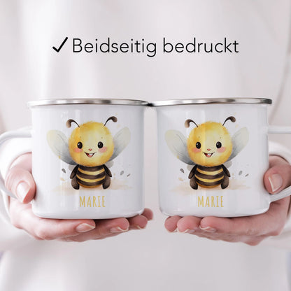 Emaille Tasse Tiere personalisiert