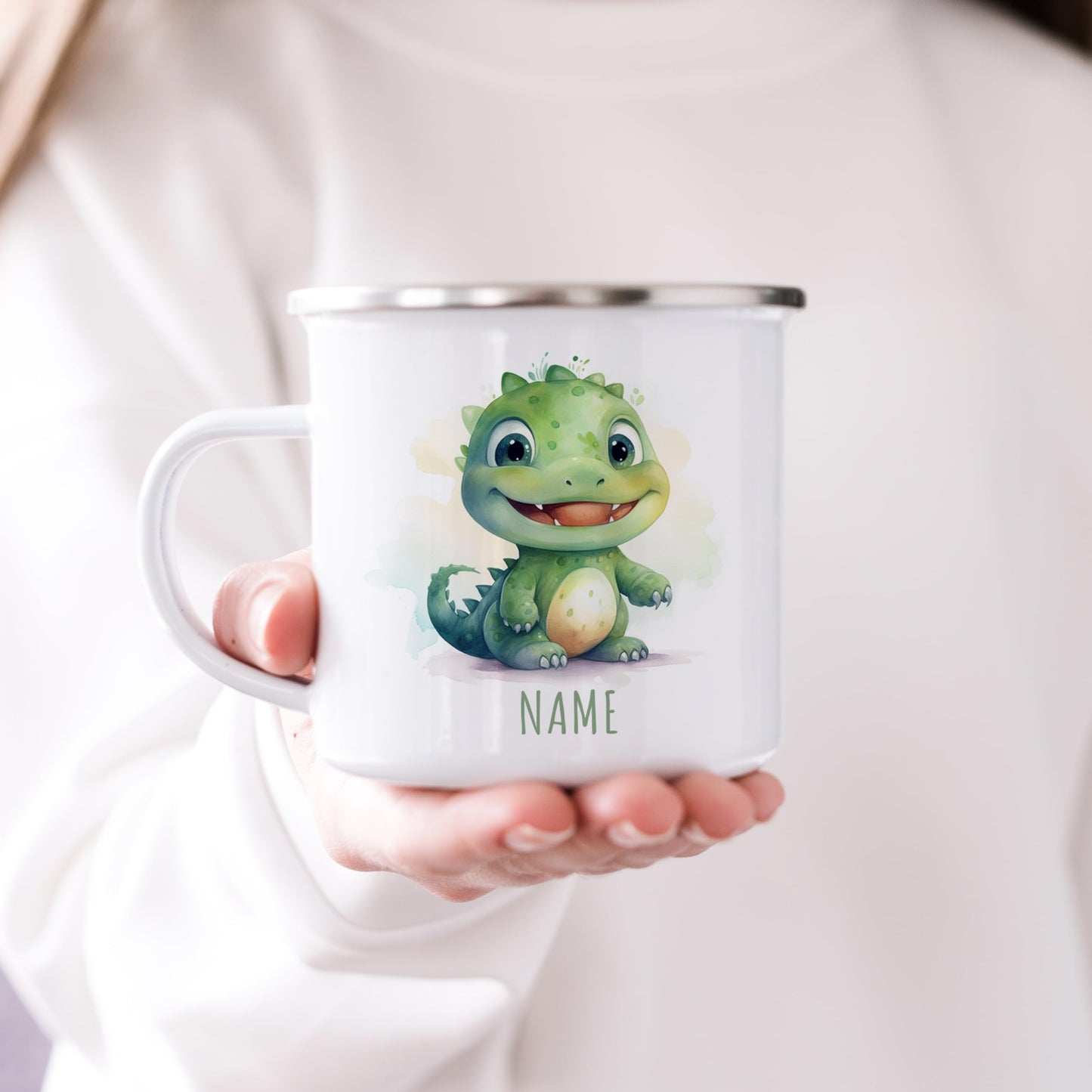 Emaille Tasse Tiere personalisiert