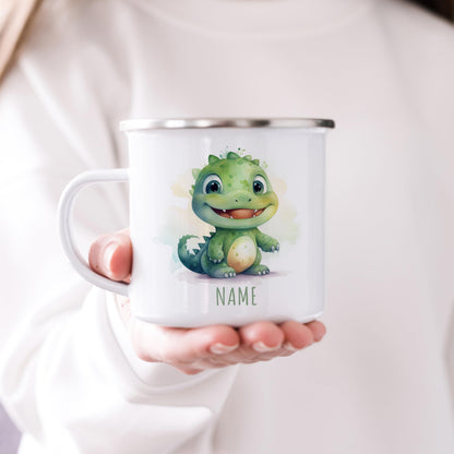 Emaille Tasse Tiere personalisiert
