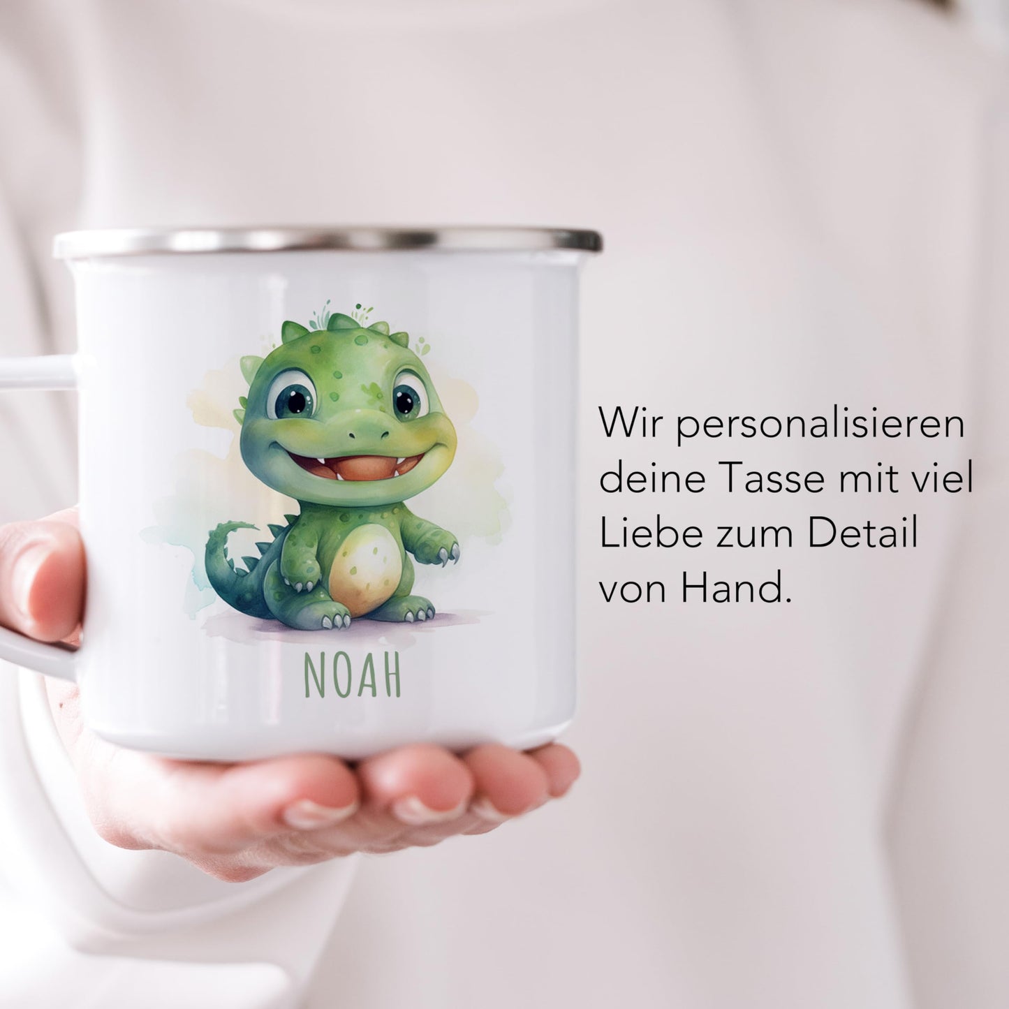 Emaille Tasse Tiere personalisiert