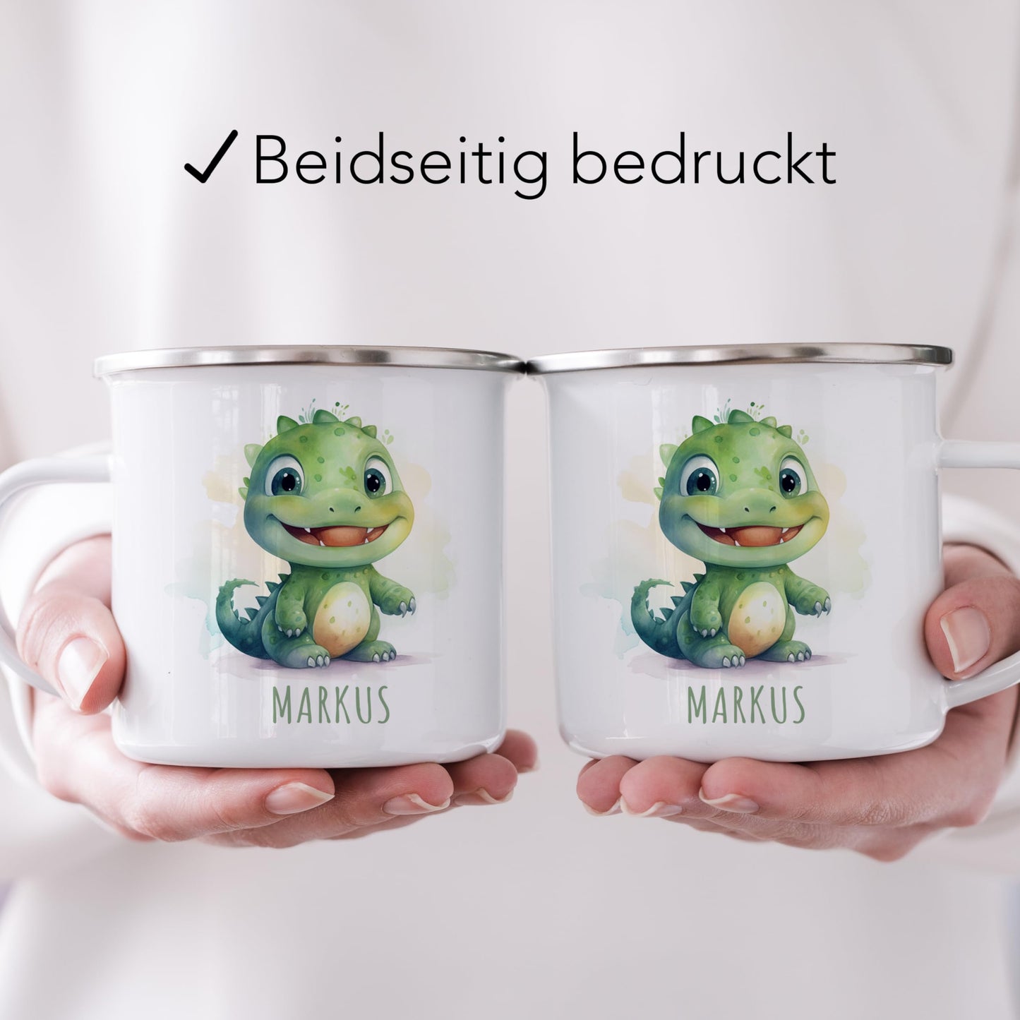 Emaille Tasse Tiere personalisiert