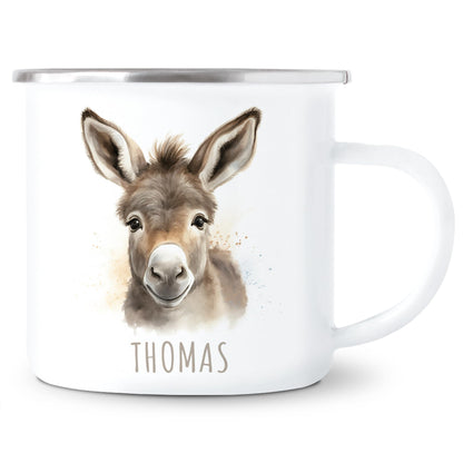 Emaille Tasse Tiere personalisiert