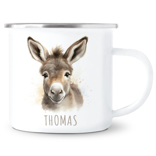 Emaille Tasse Tiere personalisiert