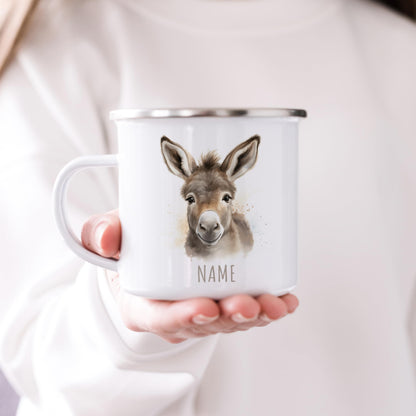 Emaille Tasse Tiere personalisiert