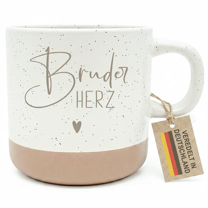 Bruderherz Steingut Tasse Bruder Geschenk Geburtstag Lieblingsbruder Kaffeebecher Kaffeetasse Teetasse