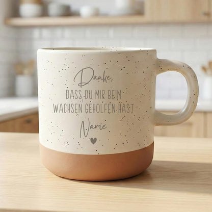 Abschiedsgeschenk Erzieherin Steingut Tasse personalisiert Danke, dass du mir beim wachsen geholfen hast Geschenk zum Abschied