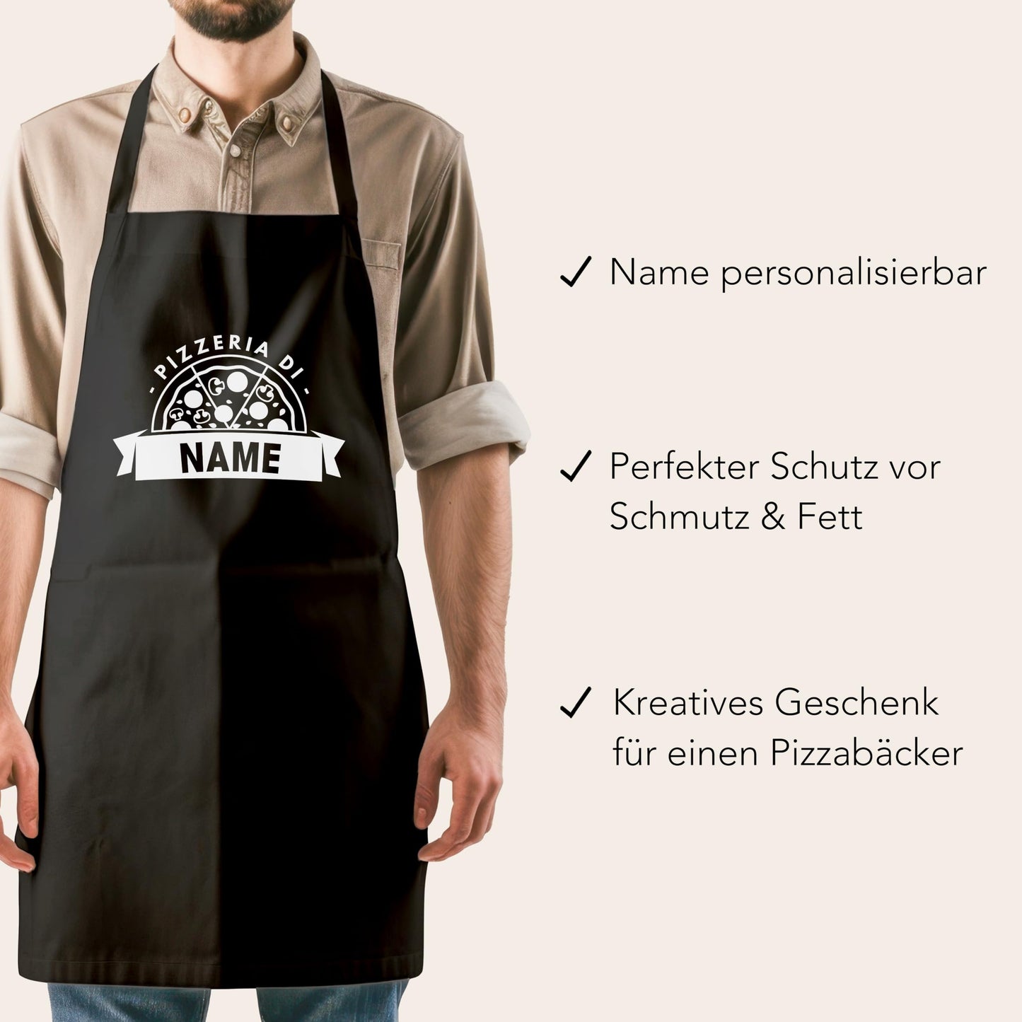 Pizza Schürze personalisiert Kochschürze für Pizzabäcker Pizzeria Geschenk