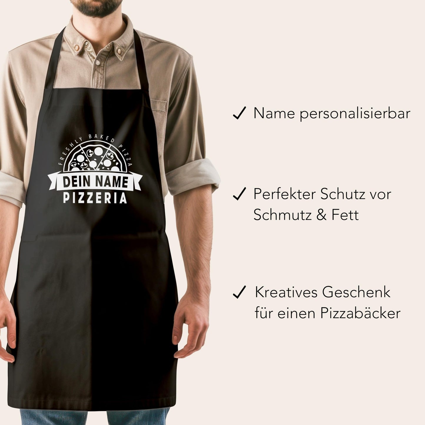 Pizza Schürze personalisiert Kochschürze für Pizzabäcker Pizzeria Geschenk