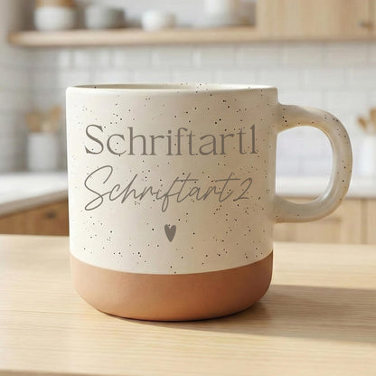 Steingut Tasse personalisiert mit Text Gravur Kaffeebecher selbst gestalten Geschenk Teetasse Kaffeetasse