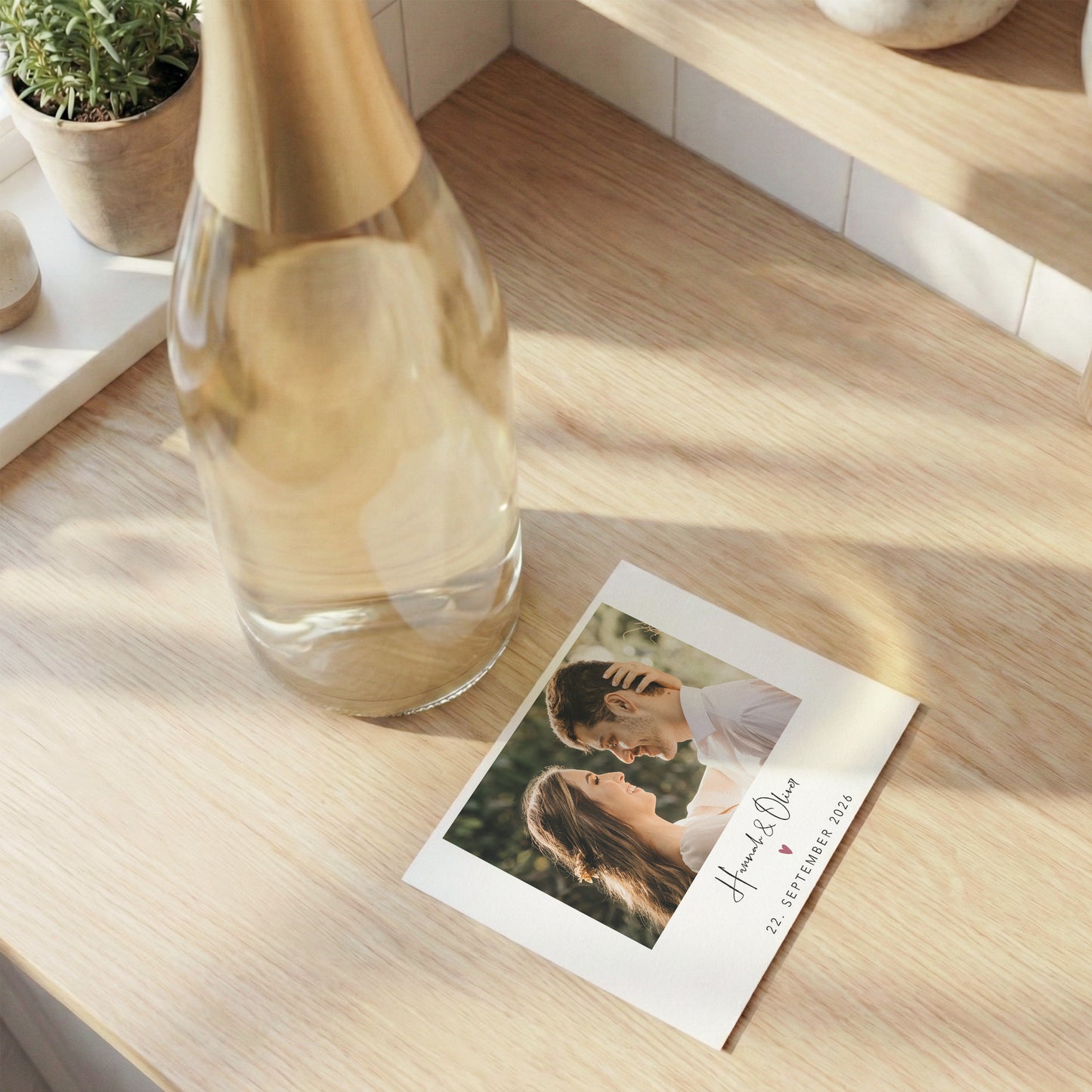 Hochzeitsgeschenke für Brautpaar personalisierte Sektetiketten mit Foto zur Hochzeit Sektetiketten selbstklebend 2 Stück | 9x13 cm