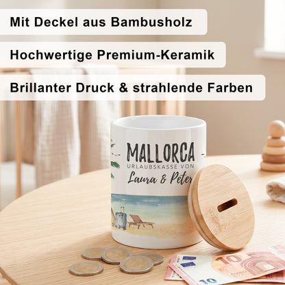 Spardose Urlaubskasse personalisierte Reisekasse Sparschwein Mallorca