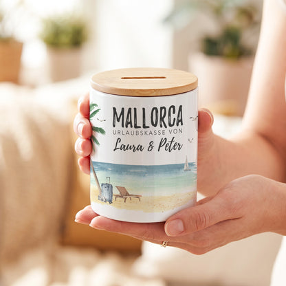 Spardose Urlaubskasse personalisierte Reisekasse Sparschwein Mallorca
