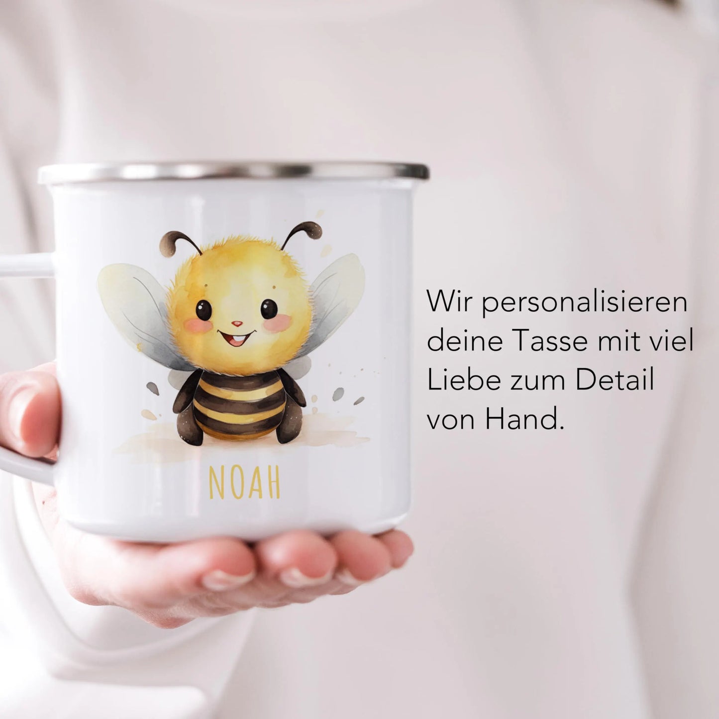 Emaille Tasse Tiere personalisiert