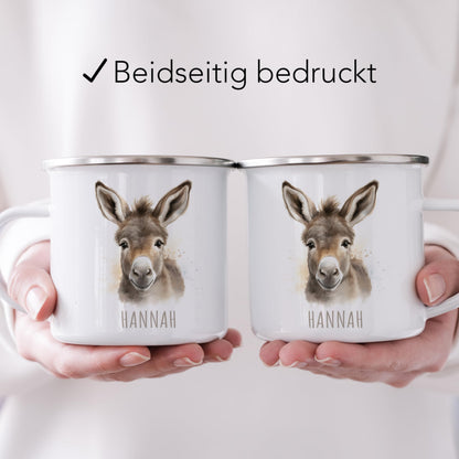 Emaille Tasse Tiere personalisiert
