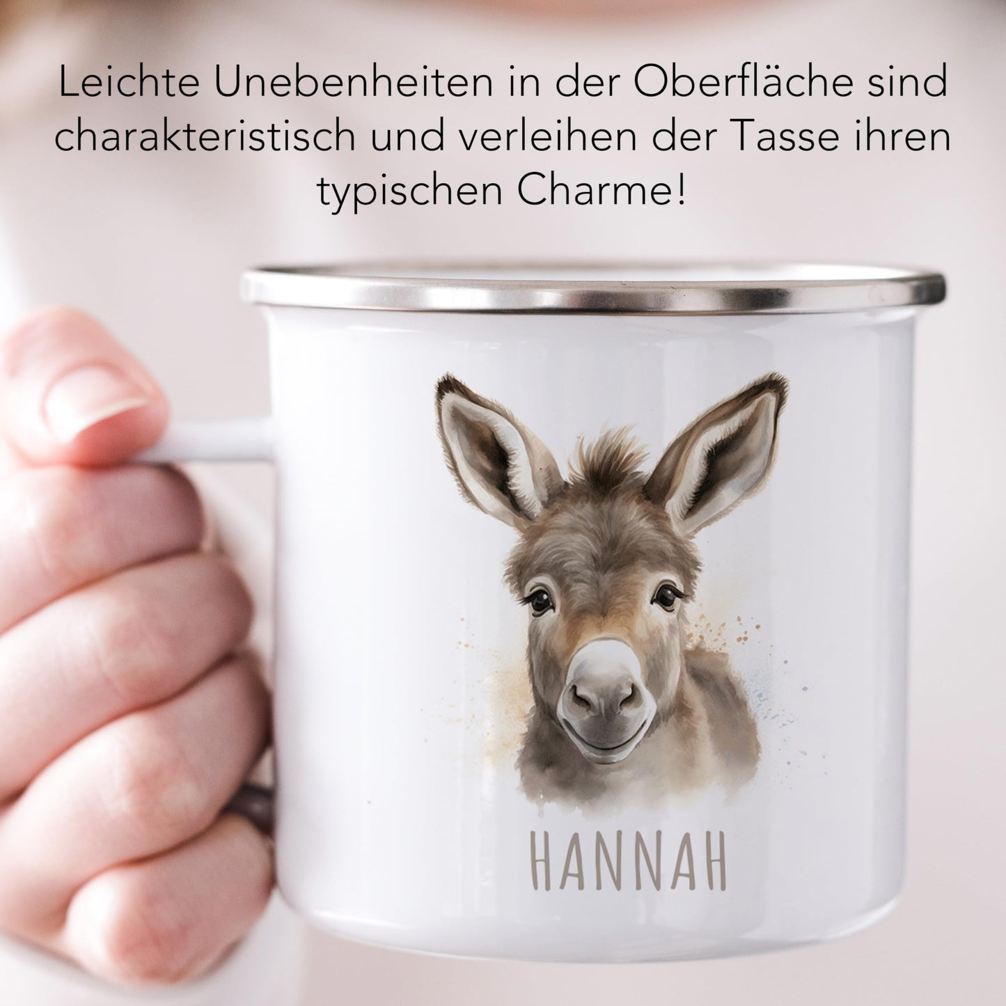 Emaille Tasse Tiere personalisiert