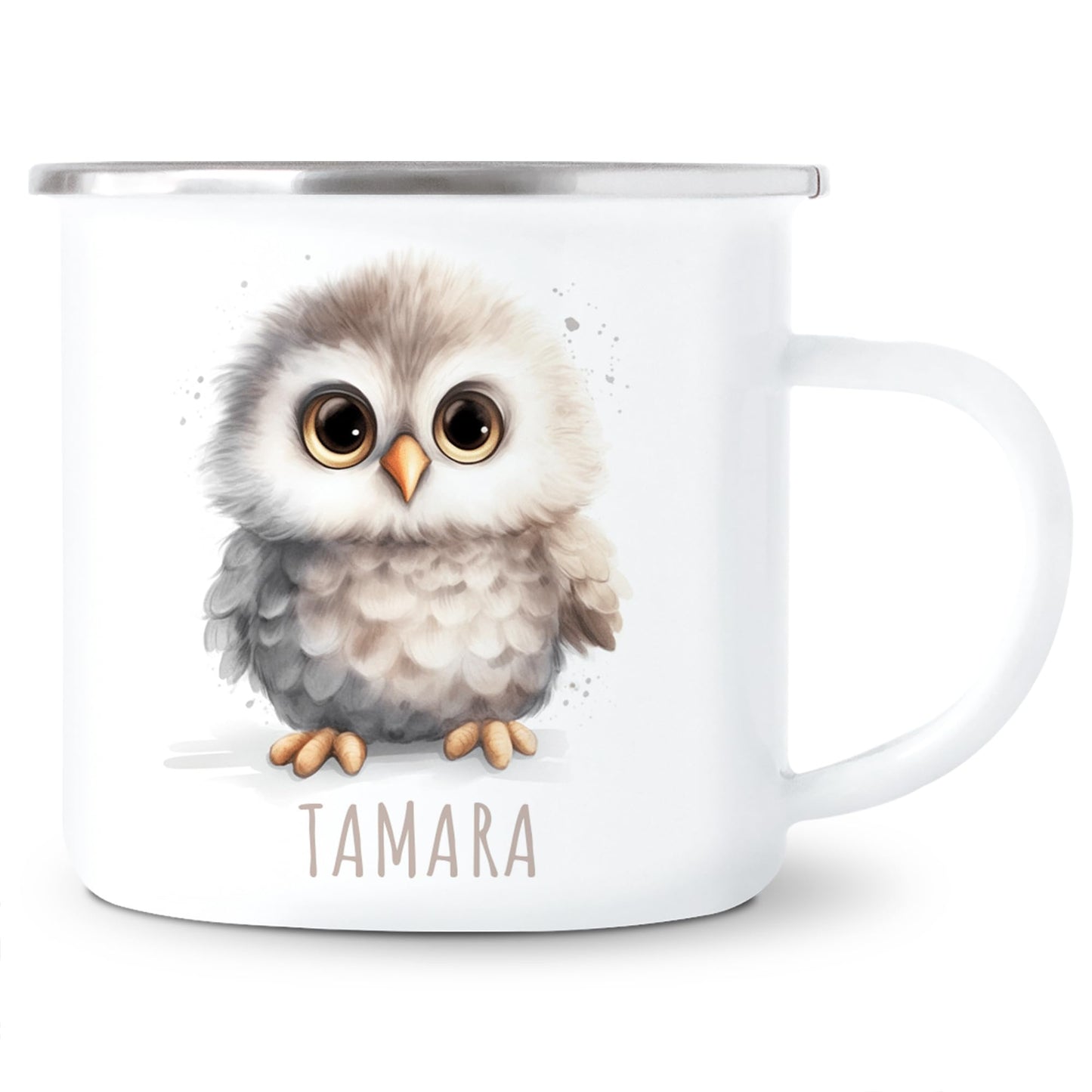 Emaille Tasse Tiere personalisiert