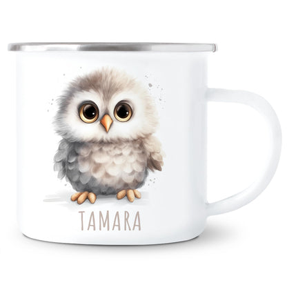 Emaille Tasse Tiere personalisiert