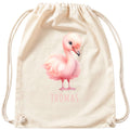 Flamingo Turnbeutel Kinder personalisierter Sportbeutel für den Kindergarten Stoffbeutel mit Kordelzug