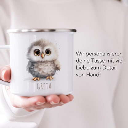 Emaille Tasse Tiere personalisiert