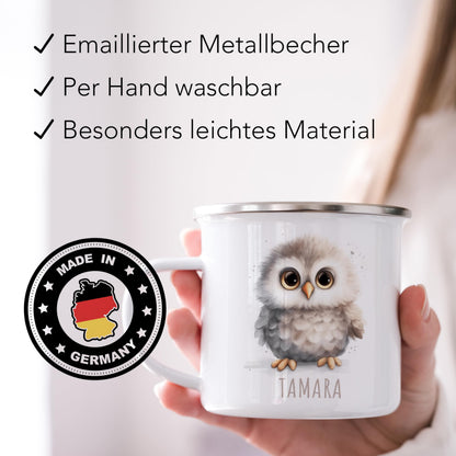 Emaille Tasse Tiere personalisiert