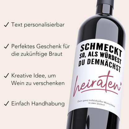 Verlobungsgeschenk Weinetiketten personalisiert Geschenk zur Verlobung Hochzeitsplanung