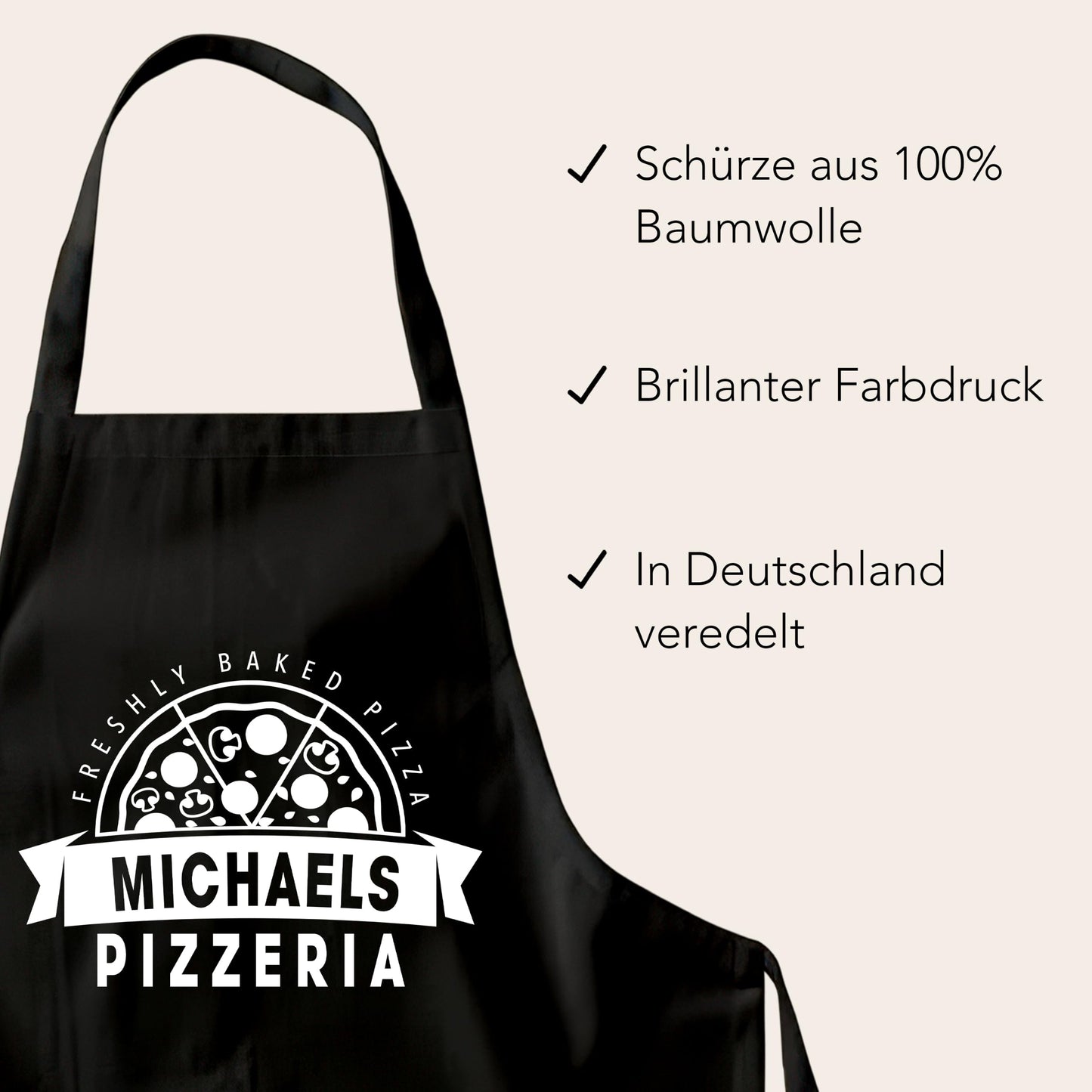 Pizza Schürze personalisiert Kochschürze für Pizzabäcker Pizzeria Geschenk