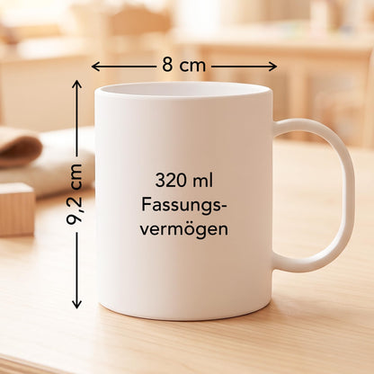 Bruchsichere Kindertasse leichte Kunststoff Tasse mit Henkel für Kindergarten, Einhorn