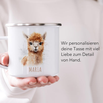 Emaille Tasse Tiere personalisiert