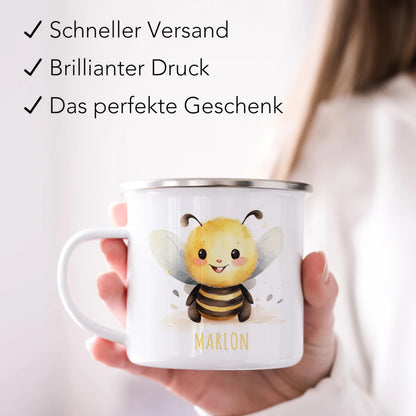 Emaille Tasse Tiere personalisiert