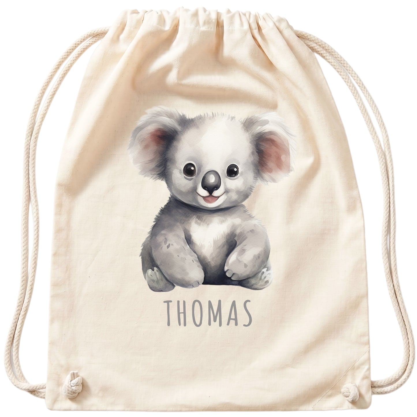 Koala Turnbeutel Kinder personalisierter Sportbeutel für den Kindergarten Stoffbeutel mit Kordelzug