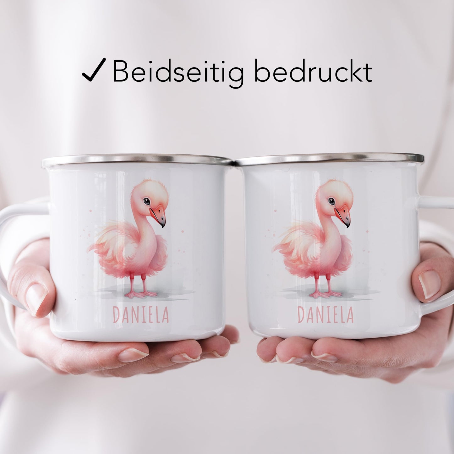Emaille Tasse Tiere personalisiert