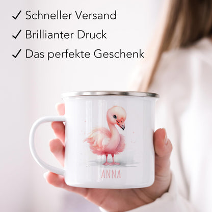 Emaille Tasse Tiere personalisiert