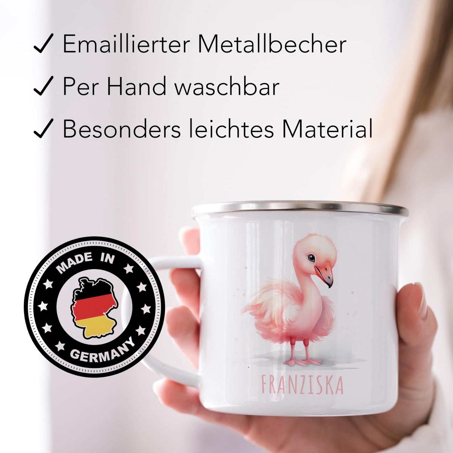 Emaille Tasse Tiere personalisiert