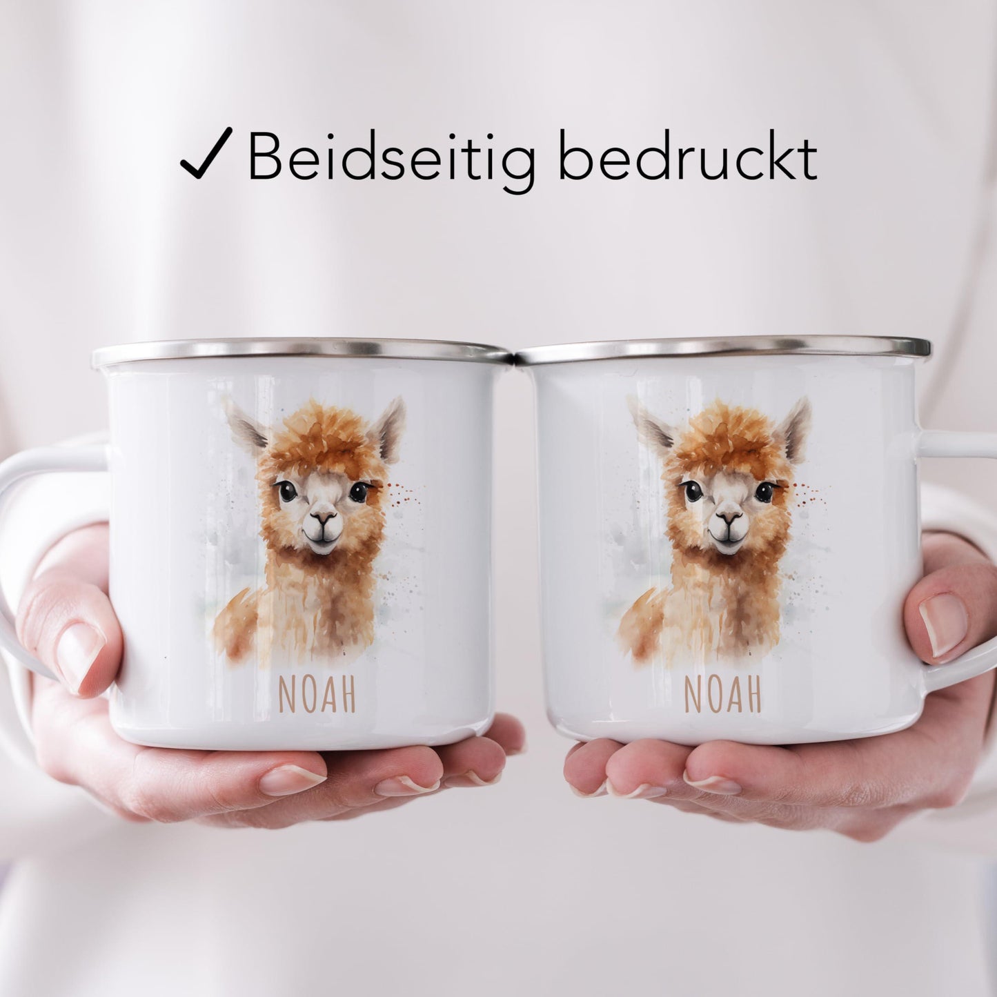 Emaille Tasse Tiere personalisiert