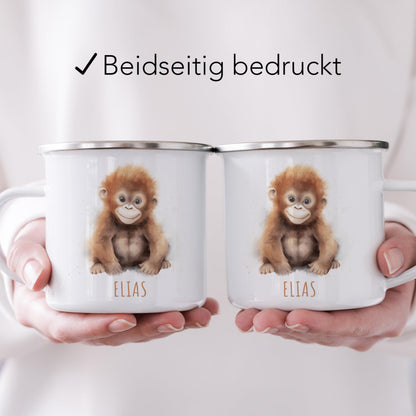 Emaille Tasse Tiere personalisiert