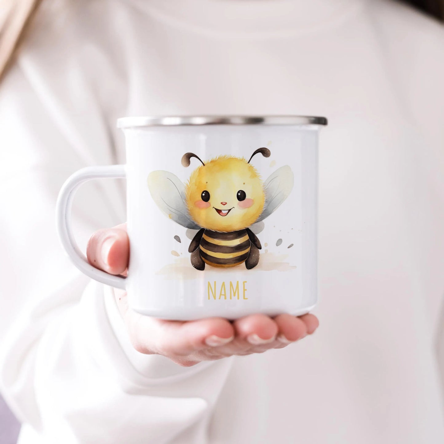 Emaille Tasse Tiere personalisiert